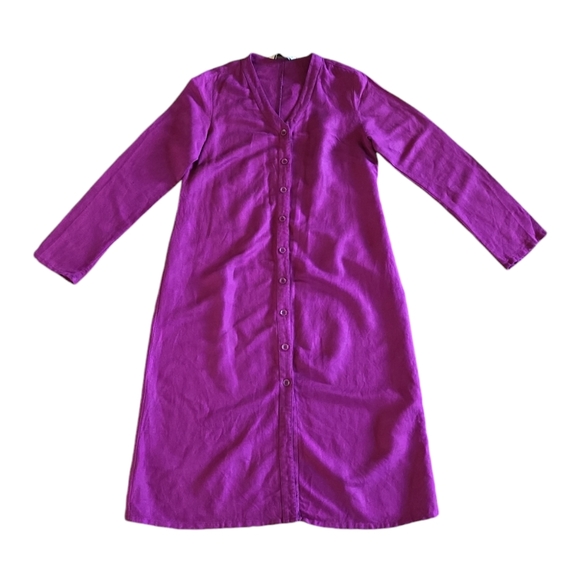 Sweaters - Shukr Clothing Linen Rayon Long Button Cardigan Tunic Women's Size Medium